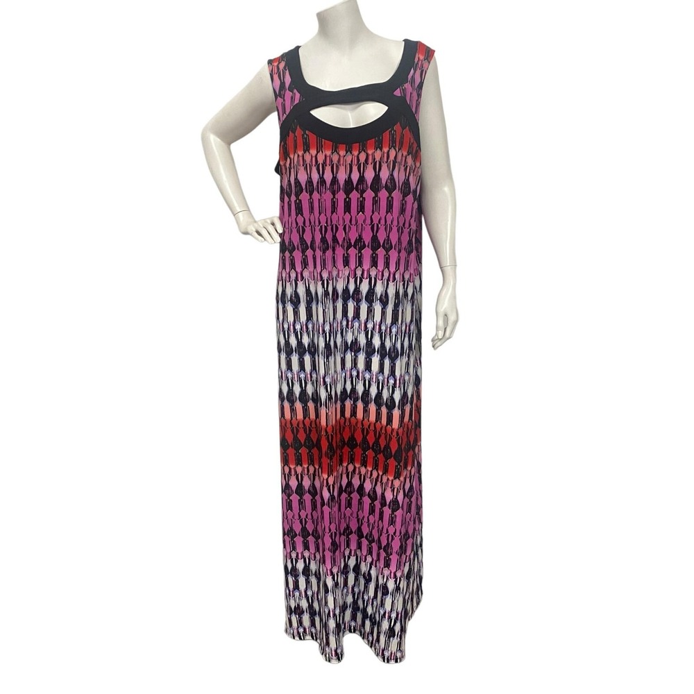 Avenue womens sleeveless multicolor long maxi dress‎ plus size 18/20